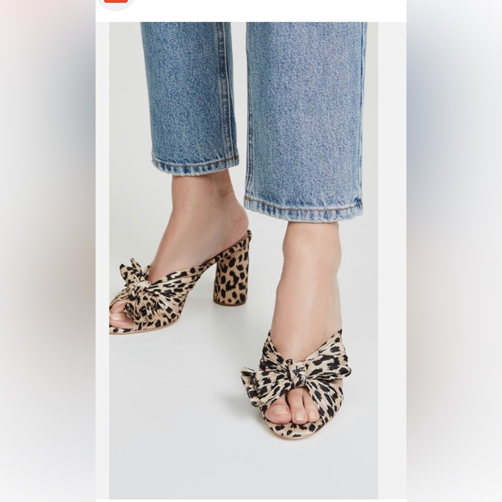 Loeffler Randall Penny Pleated Knot Mule Leopard Print